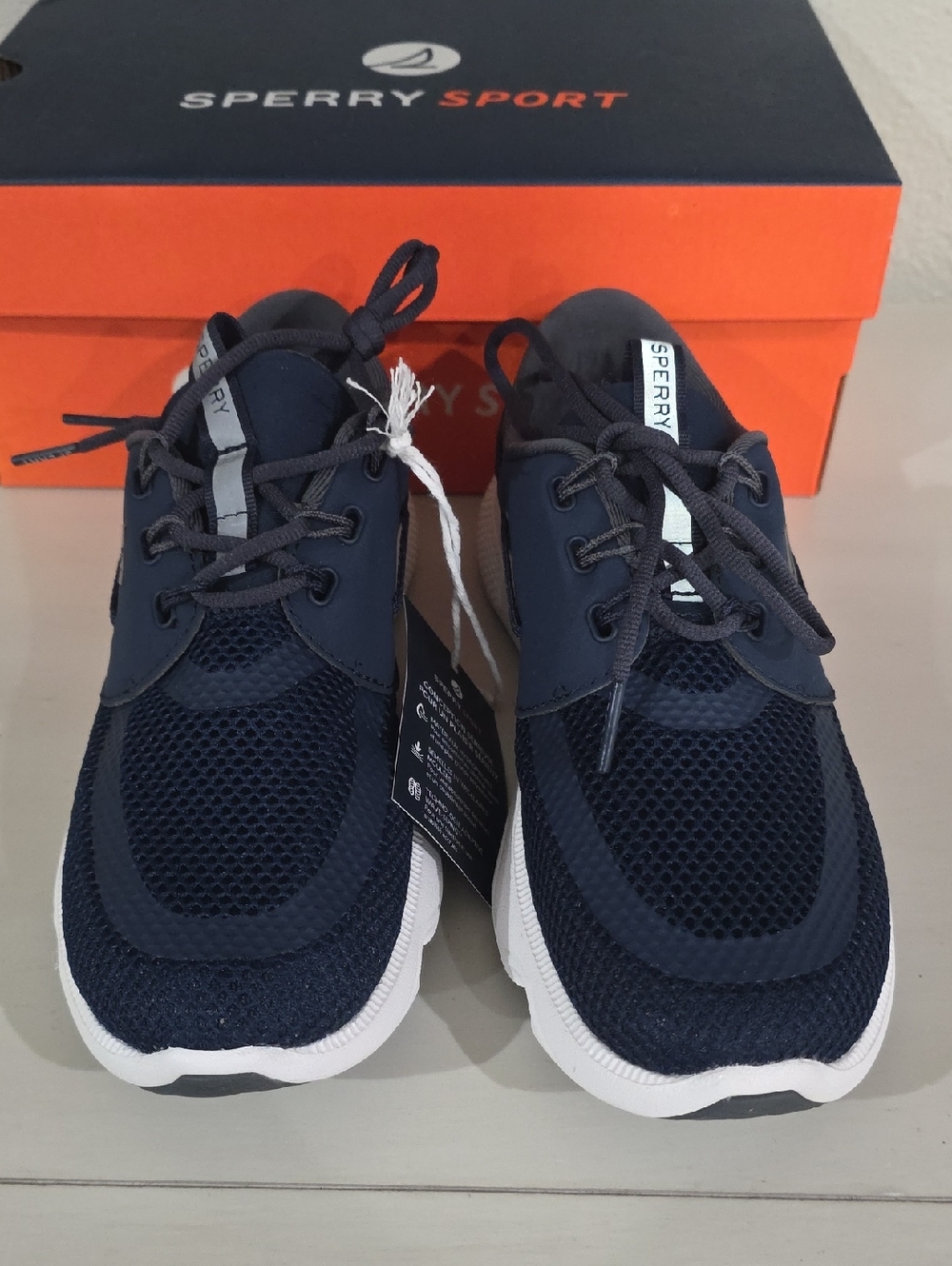 New Sperry Women's 7 Seas 3-Eye Navy Boat Shoes Sneakers 6 - Picture 4 of 7